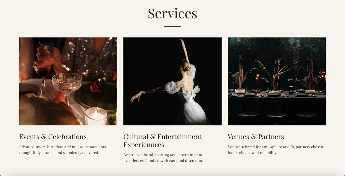 The Bespoke Concierge Company inner page