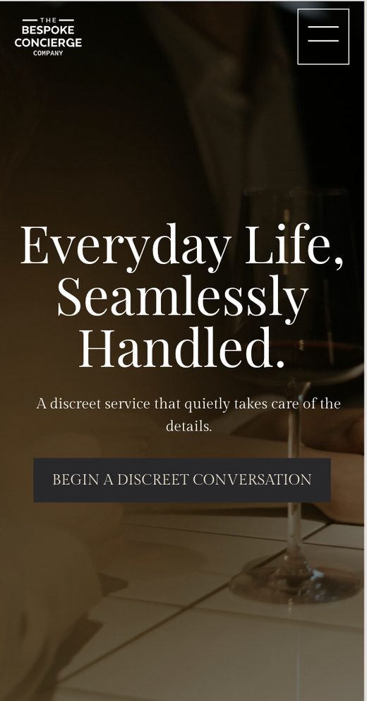 The Bespoke Concierge Company on mobile