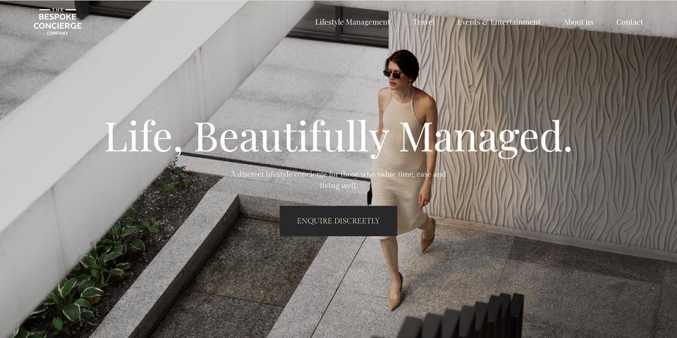 The Bespoke Concierge Company homepage