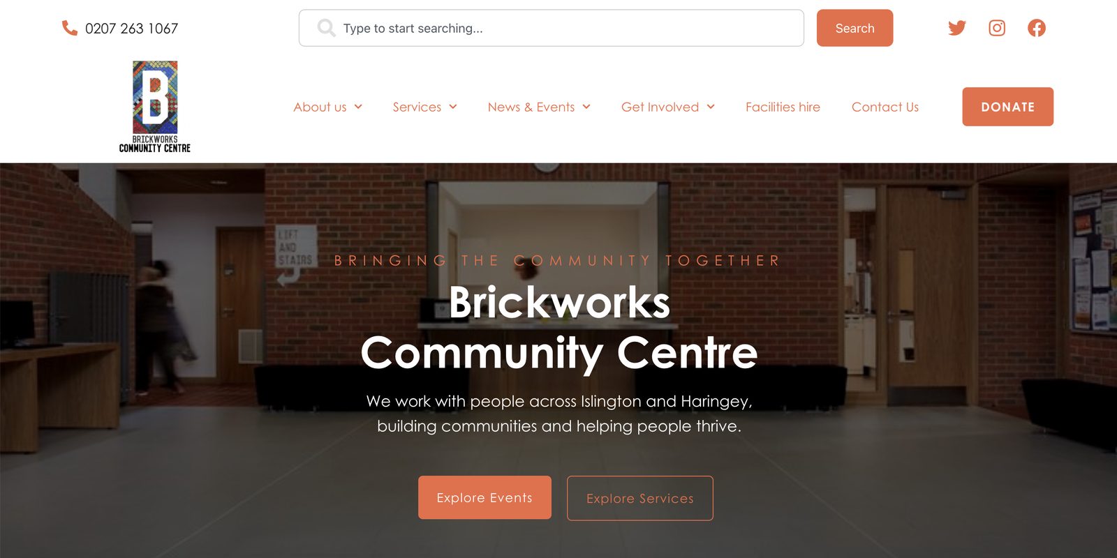 Brickworks Community Centre homepage