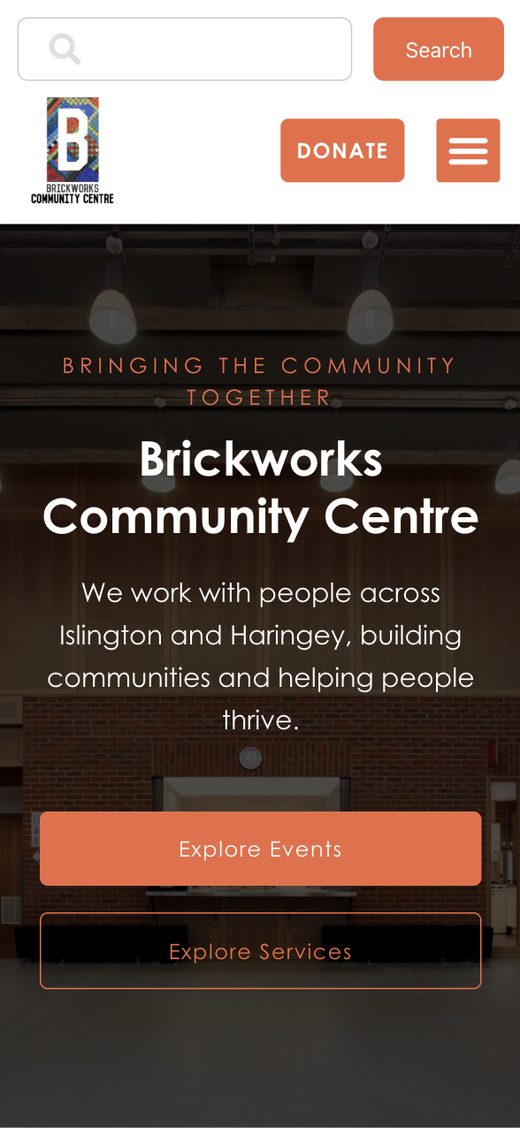 Brickworks Community Centre on mobile