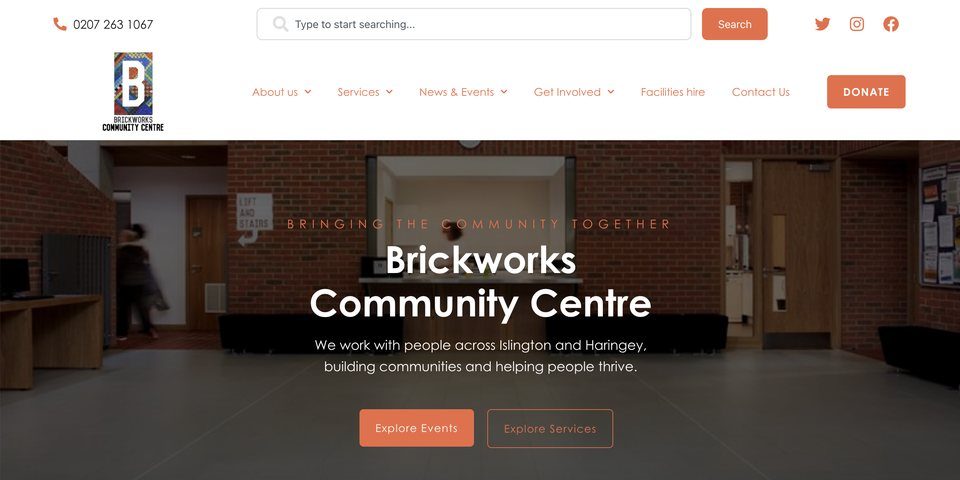 Brickworks Community Centre homepage