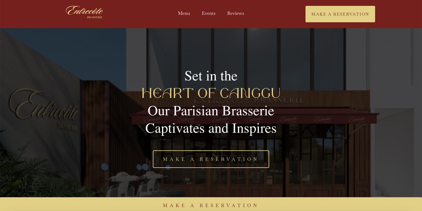 Entrecôte Brasserie website homepage