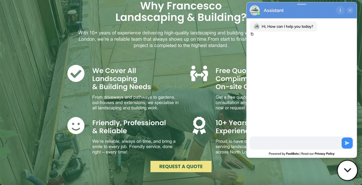 Francesco Landscaping & Building inner page